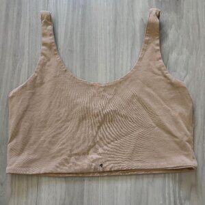 Cotton On Brown Cropped Tank Top Small Scoop Neck Wide Strap